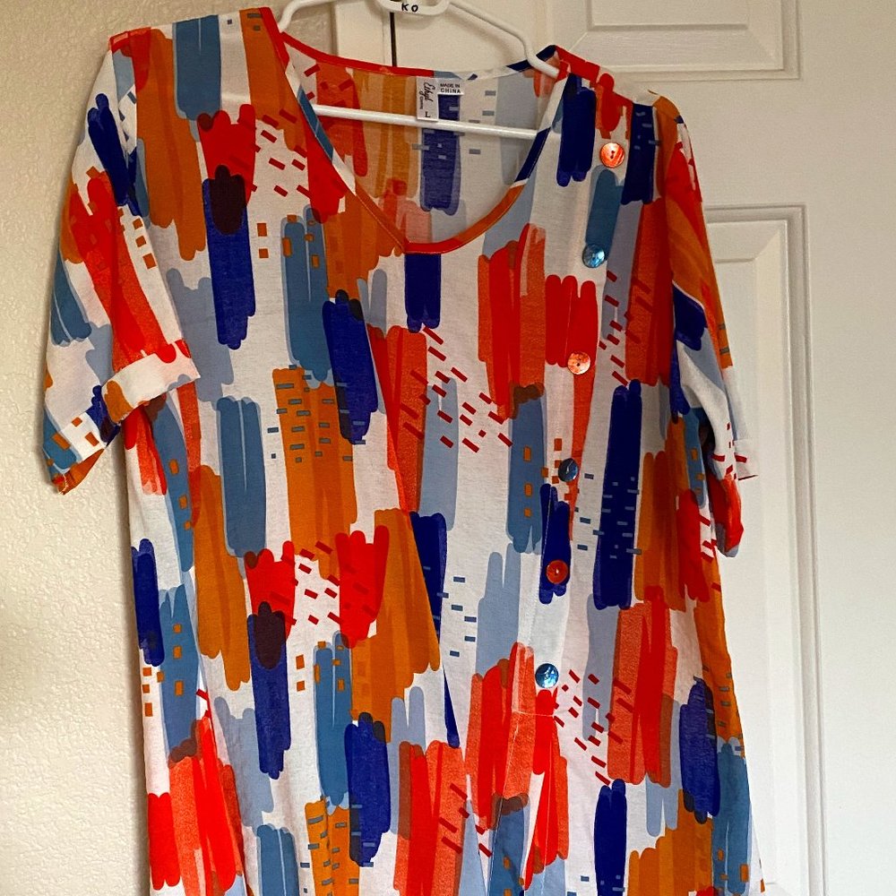 Patterned Loose Fitting Shirt